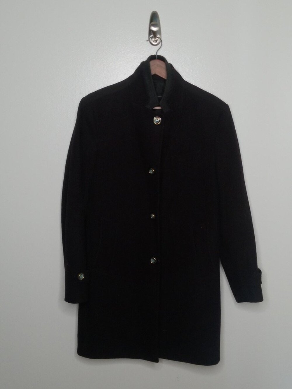 Eggplant colored Fall Coat with custom buttons.